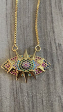 Load and play video in Gallery viewer, Rainbow Evil Eye Necklace
