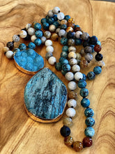 Load image into Gallery viewer, Multi-Colored Turquoise Beaded Double Pendant Necklace
