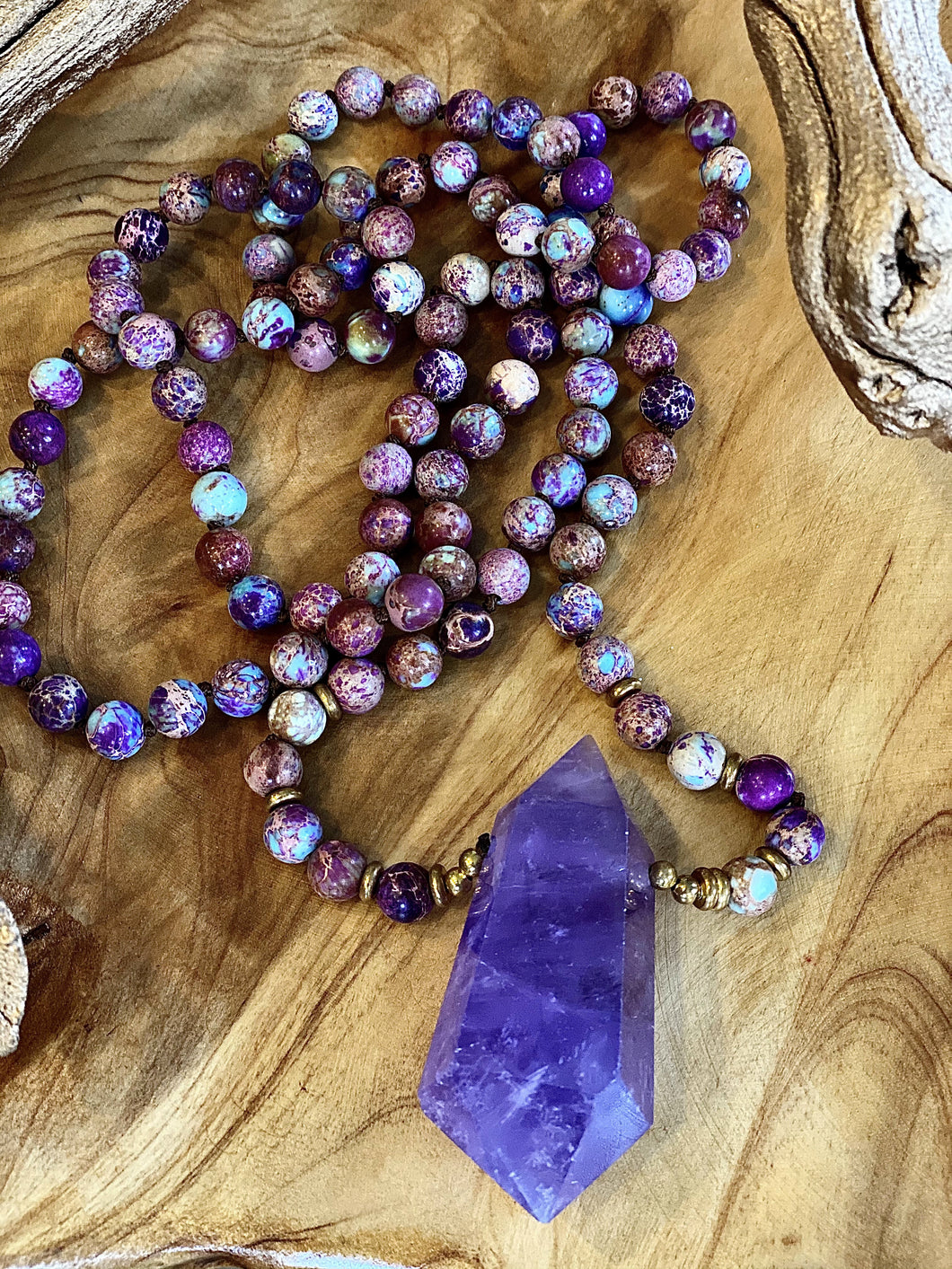Purple Healing Amethyst Crystal Necklace