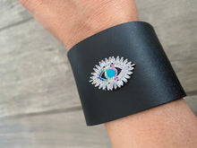 Load image into Gallery viewer, Leather Evil Eye Bracelet
